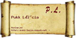 Pukk Lúcia névjegykártya